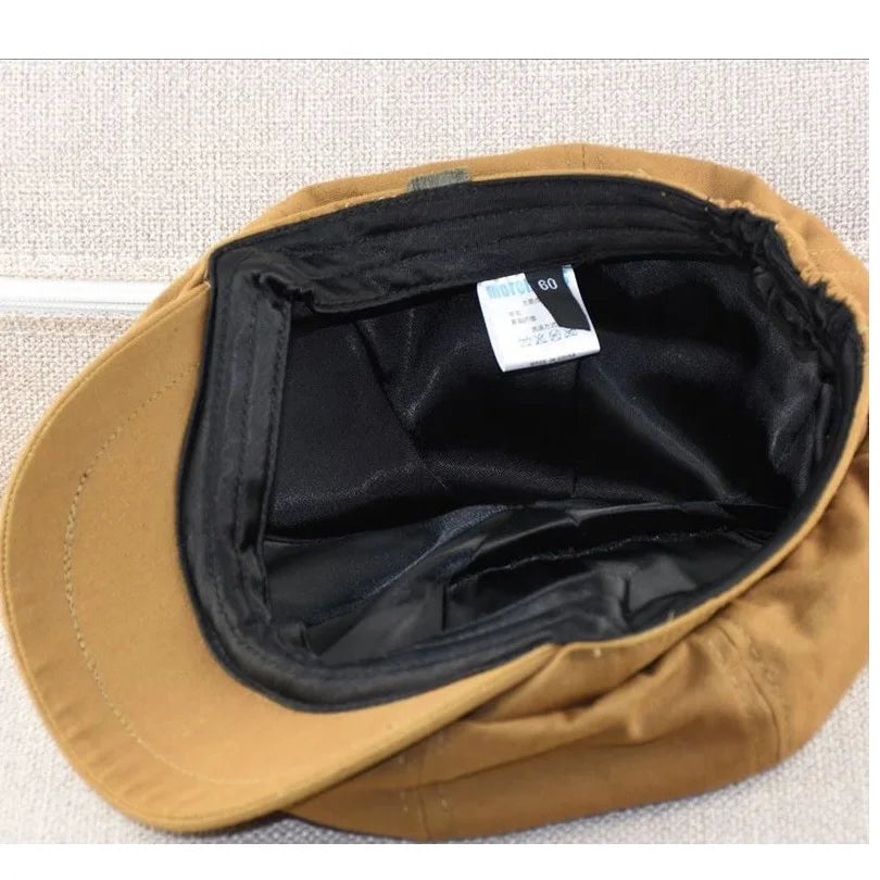 Plus Size Men's Newsboy Flat Cap 100% Cotton