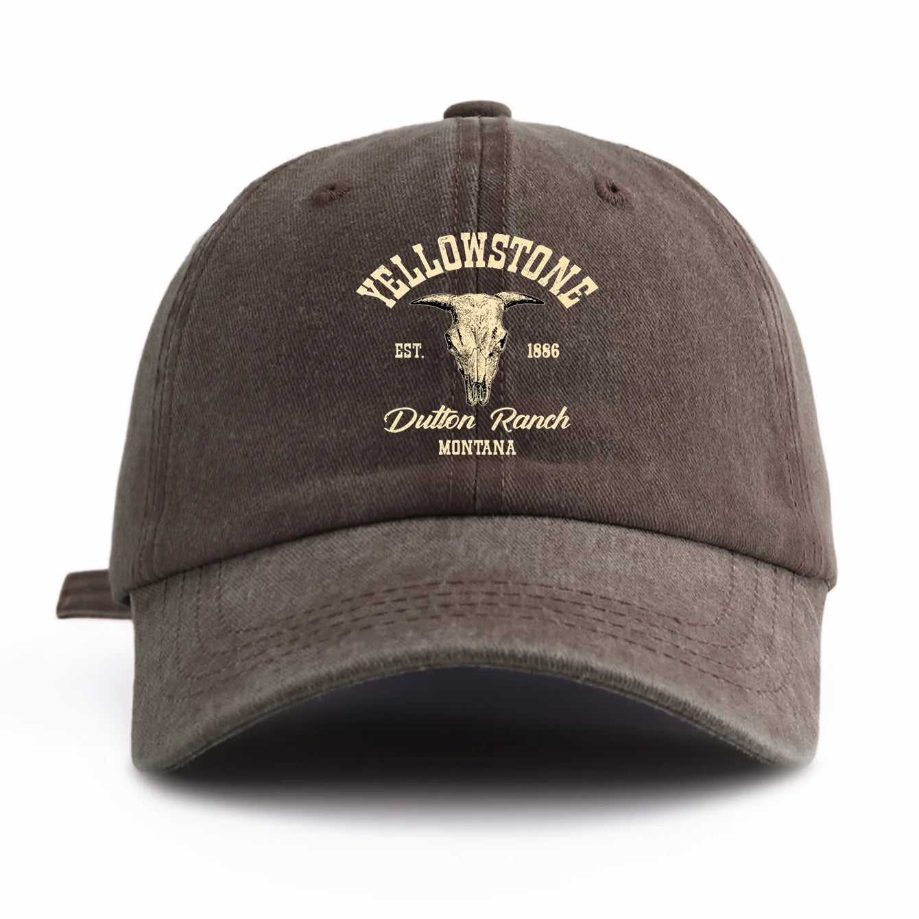 Yellowstone Print Washed Baseball Cap For Adults