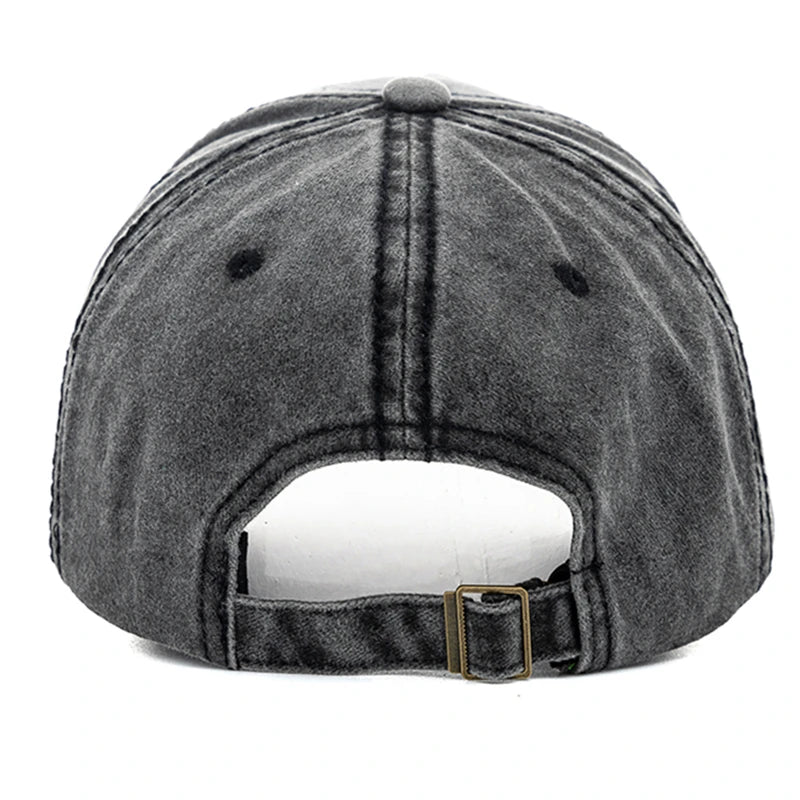 New Unisex Washed Cotton Cap Letter Embroidery Vintage Baseball Cap