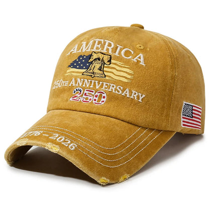 Vintage Unisex USA 250th Anniversary Embroidered Baseball Cap