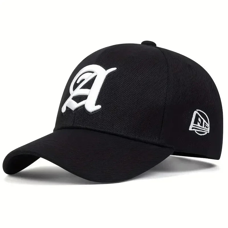Unisex Letter A Embroidery Baseball Caps Adjustable Casual Hats Autumn Outdoor Sunscreen Hat