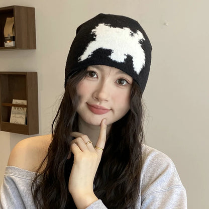 Women Hat Beanie Knitting Letter Graphic Winter