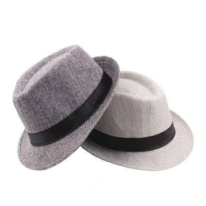 Trendy Wide Brim Men Straw Hat Women Summer Solid Color Fedoras Jazz Sun Cap