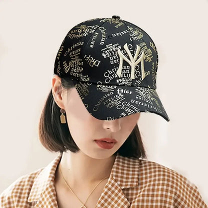 Baseball Cap Full Print Letters Embroidery Casual Wind Hat Fashion Men and Women