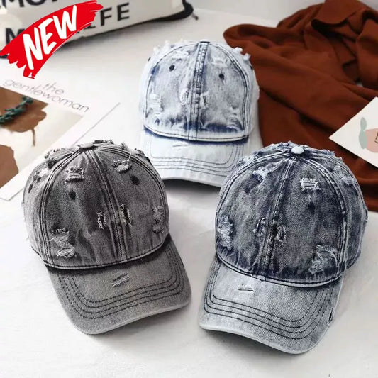 Vintage Washed Cotton Baseball Cap Denim Trucker Dad Hat