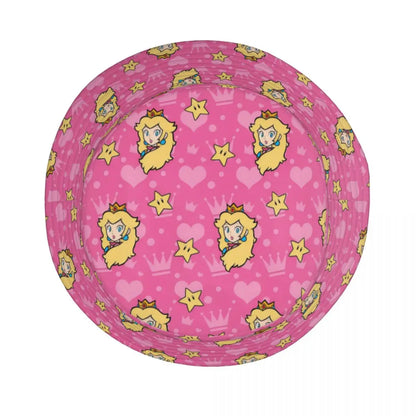 Street Princess Peach Lovely Bucket Hat Girl Outdoor Sports M-Mariod Fisherman Cap