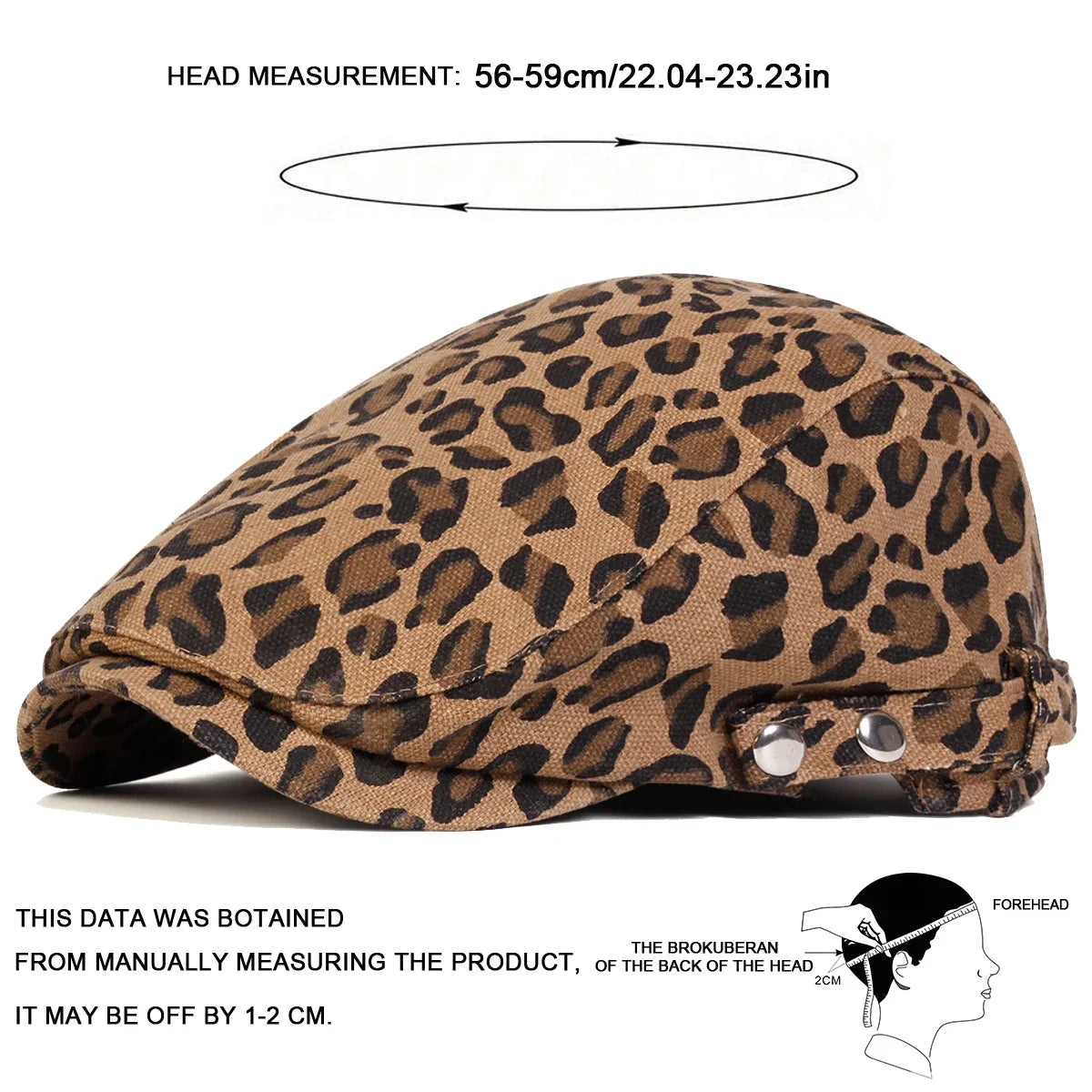 Unisex Leopard Print Newsboy Caps Men British Painters Hats