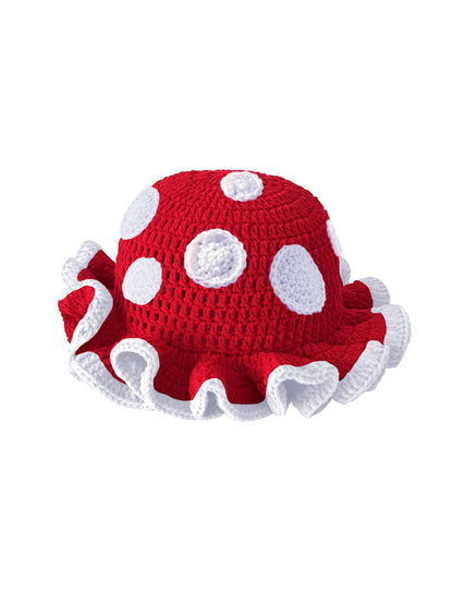 Solid Color Hand Knitted Knit Hat In Bohemian Style With Hollowed Out