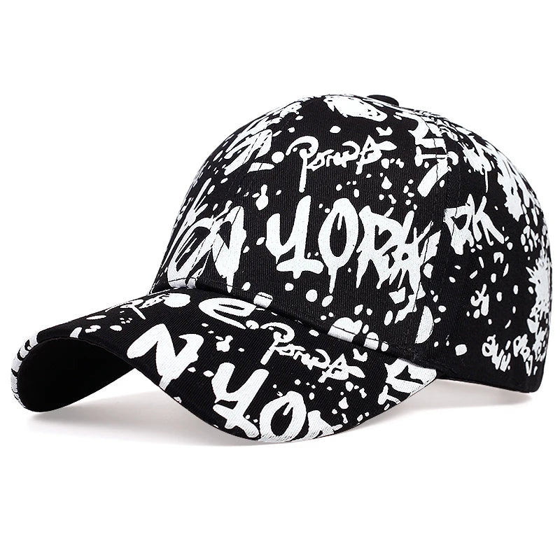 Letters Graffiti Printed Baseball Cap Fashion Outdoor Cotton Dad Hat Casual Sports Hip-Hop Hats Men and Women