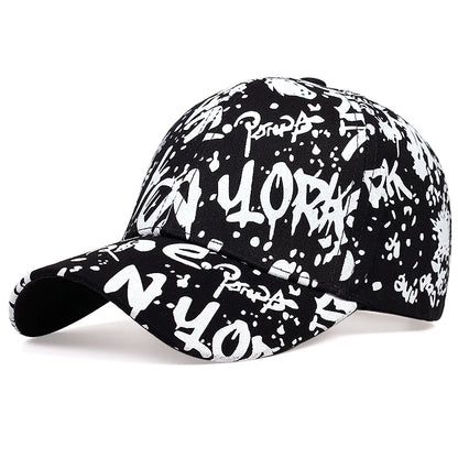 Letters Graffiti Printed Baseball Cap Fashion Outdoor Cotton Dad Hat Casual Sports Hip-Hop Hats Men and Women