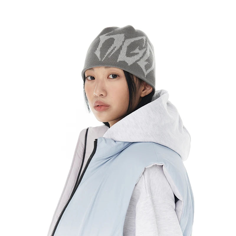 Women Beanie Korean Fashion Hip Hop Jacquard Letter Y2k