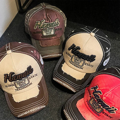Retro Letter Embroidery Baseball Caps for Women Men