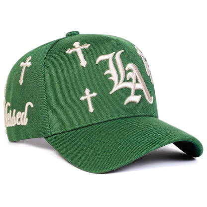 Unisex Gothic LA Cross Embroidery Baseball Caps Spring Autumn Outdoor