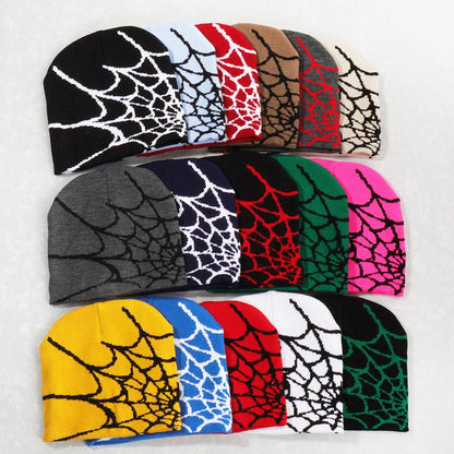 Knitting Spider Web Design Hat Skullies Beanies