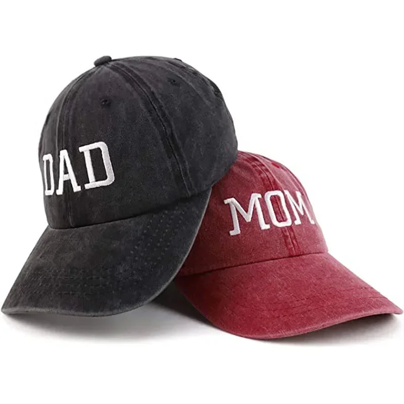 DAD MOM Embroidery Pure Cotton Baseball Cap Fashion Sport Golf Caps Sun Hat