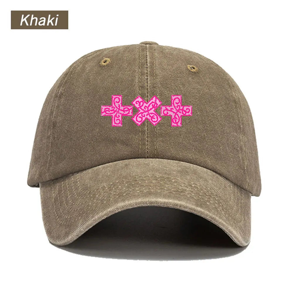 Washed Printed Trucker Style Unisex Cotton Streetwear Summer Sun Hat