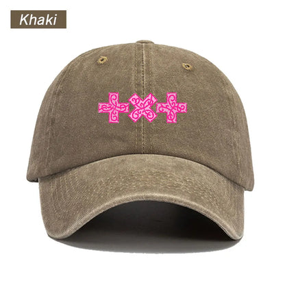 Washed Printed Trucker Style Unisex Cotton Streetwear Summer Sun Hat