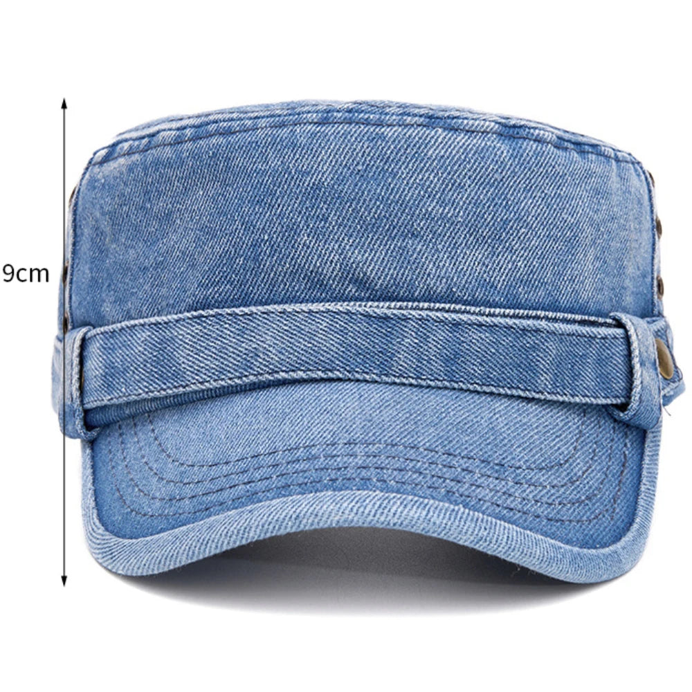 High Quality Baseball Cap 100% Cotton Denim Flat Top
