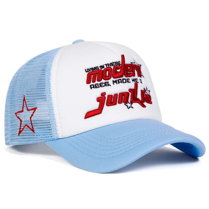 Unisex Modern Junkie Letter Embroidery Baseball Net Caps Spring and Summer