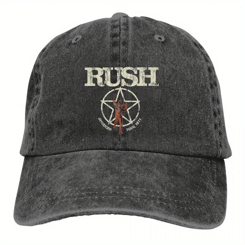 Rush Band Unisex Baseball Cap, Washed Cotton, Tattoo Design, Sports Style