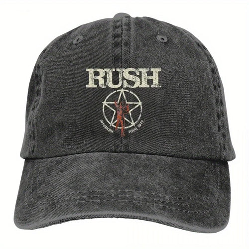 Rush Band Unisex Baseball Cap, Washed Cotton, Tattoo Design, Sports Style