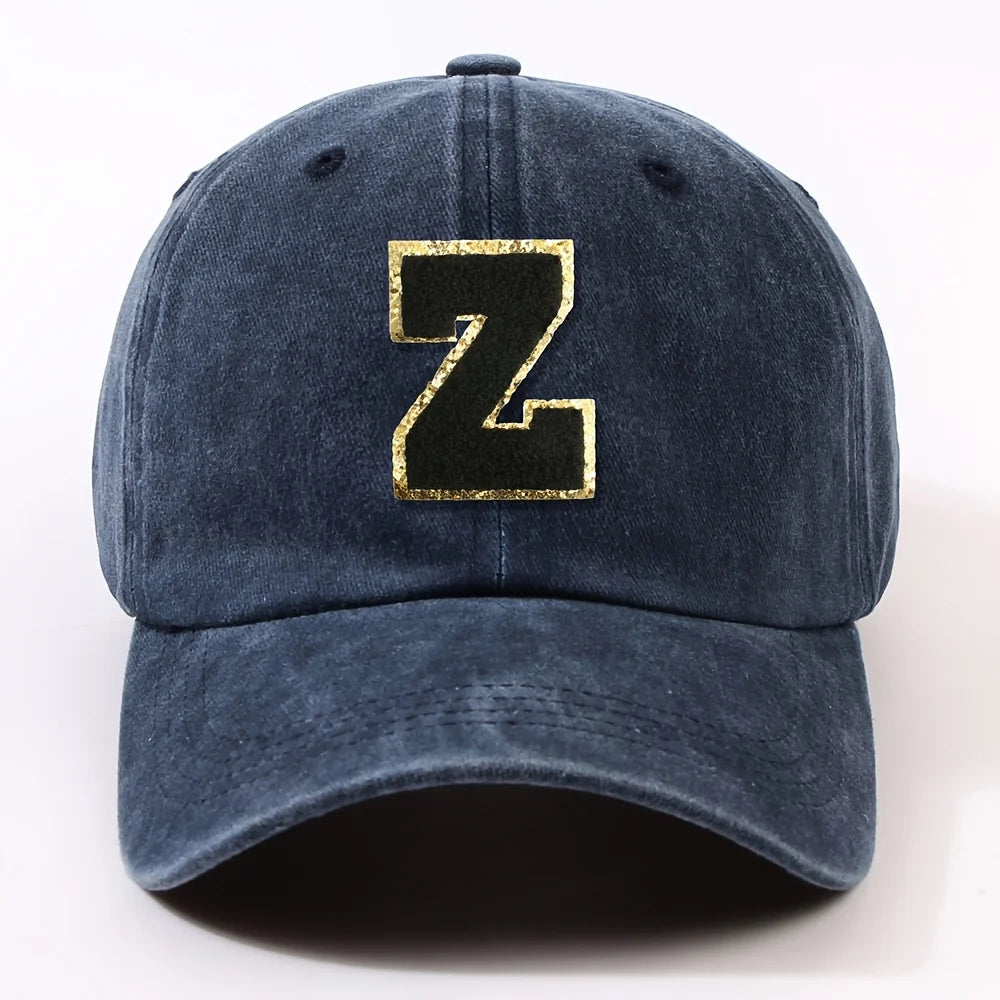 Fashionable 26 Letter Stick Label Hip-Hop Baseball Cap Hat for Men and Women