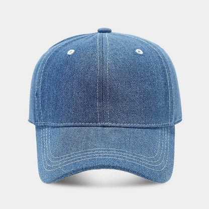Solid Color Denim Baseball Cap For Women Korean