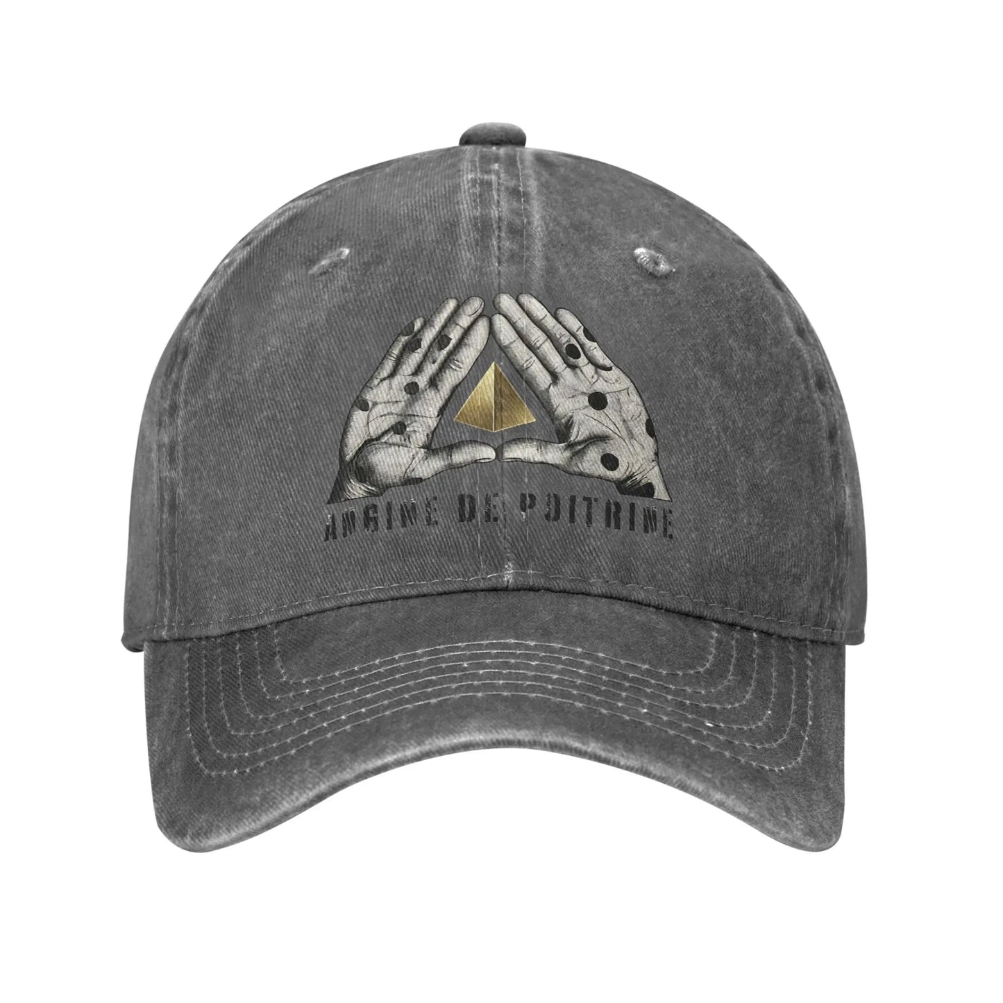 Poitrine Band Printed Caps For Unisex Cotton