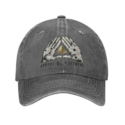 Poitrine Band Printed Caps For Unisex Cotton