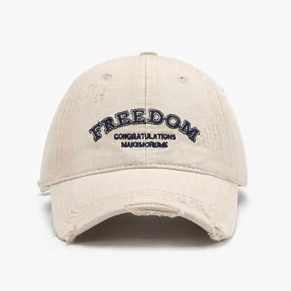 Women Men Baseball Cap Denim Cotton Faded Distressed Ripped Caps