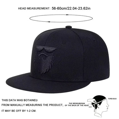 Unisex Beard Old Men Embroidery Hip-Hop Hats