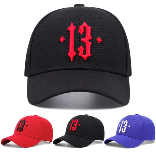 13 Number Embroidery Baseball Cap For Men Cotton Hat