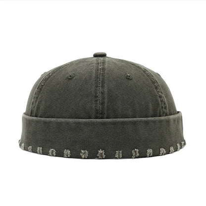 New Custom Logo Retro Washed Cotton Brimless Hat