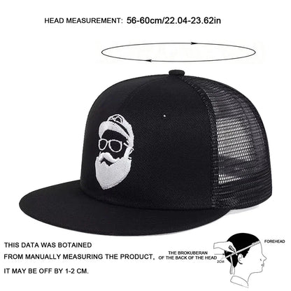 Unisex Old Man Embroidery Hip-hop Net Hats Spring And Summer
