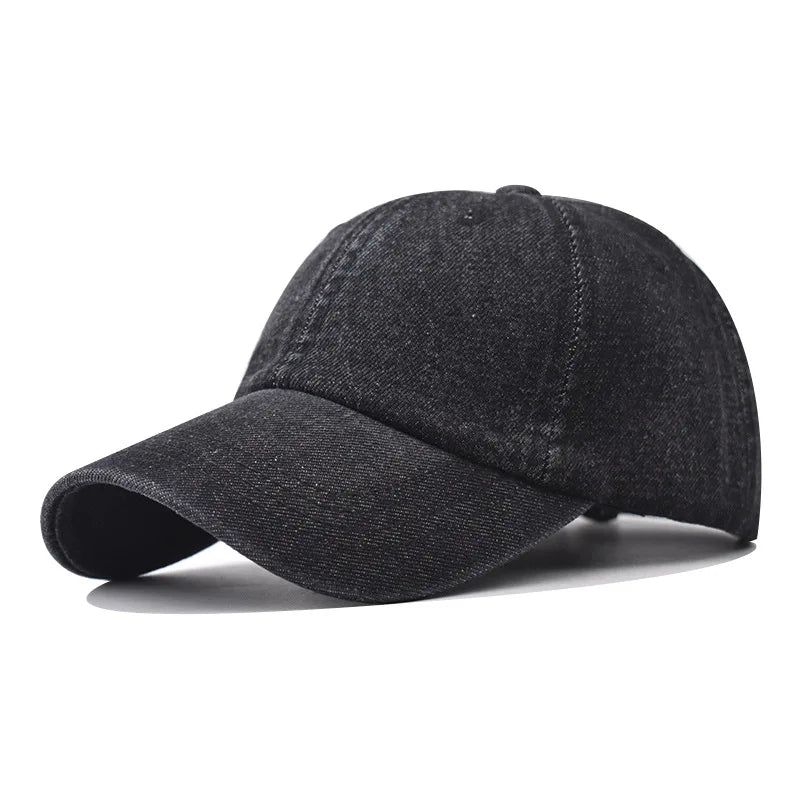 Washed Denim Unstructured Baseball Cap Solid Color Unisex