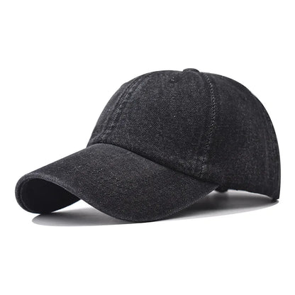 Washed Denim Unstructured Baseball Cap Solid Color Unisex