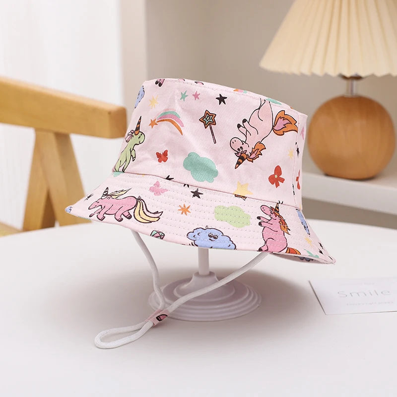 New Children Bucket Hats Panama Summer Baby Sun Hat