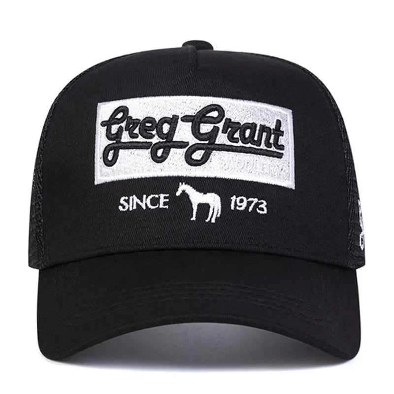 Fashion Mesh Hat Since 1973 Horse Embroidered Baseball Hat Street Hip Hop
