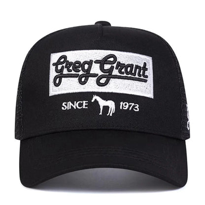 Fashion Mesh Hat Since 1973 Horse Embroidered Baseball Hat Street Hip Hop