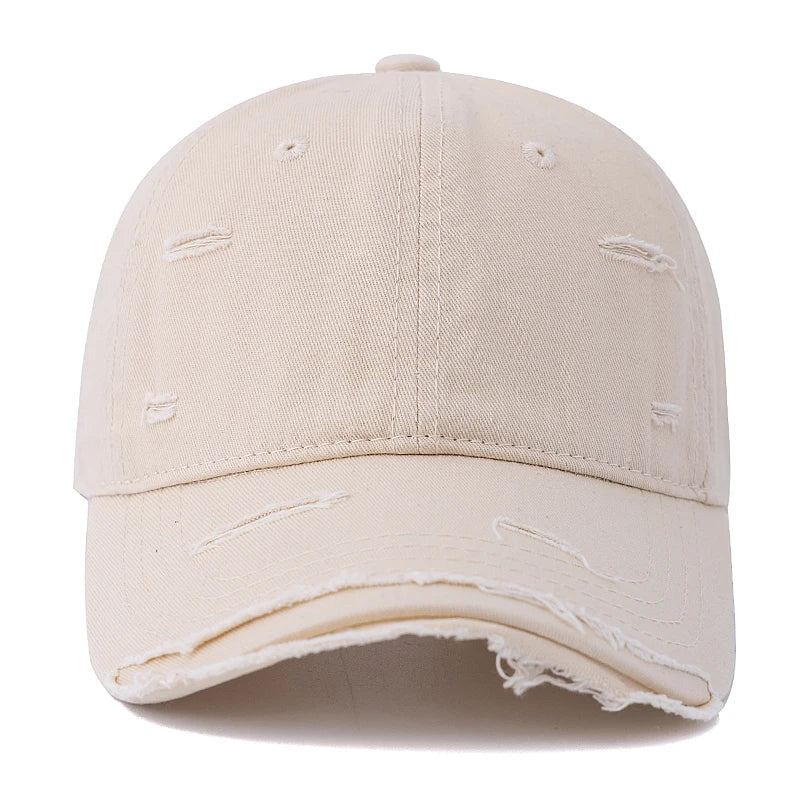 Washed Cotton Retro Distressed Style Cap Baseball Cap Women