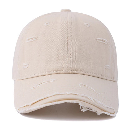 Washed Cotton Retro Distressed Style Cap Baseball Cap Women