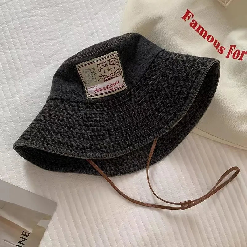 Large Brim Denim Bucket Hats For Women