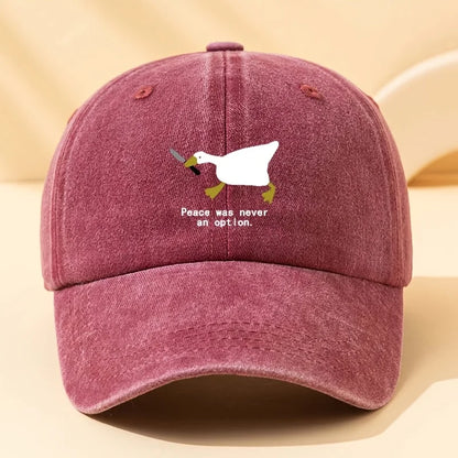 A Running Goose Fashionable Printed Baseball Cap Versatile Outdoor
