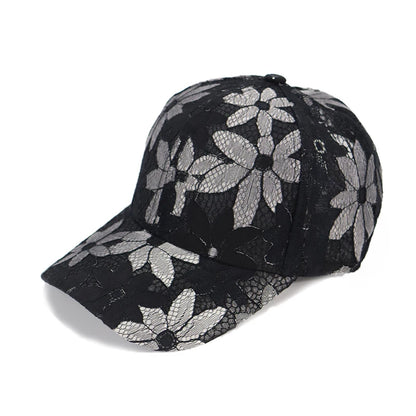 Women Lace Flower Baseball Caps Adult