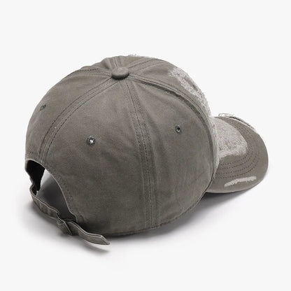 Washed Soft-Top Distressed Men's Large-Head Circumference Baseball Cap