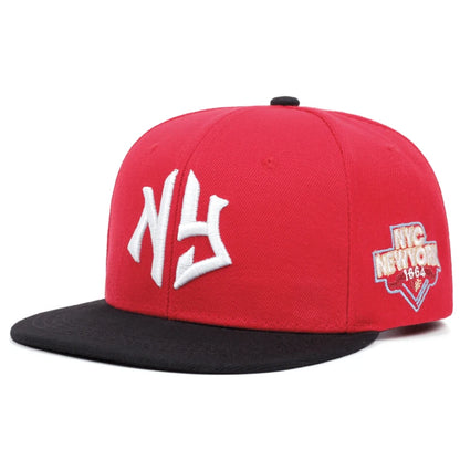 Men's Fashion Letter NY1664 Embroidered Snapback Hat Hip Hop Cap