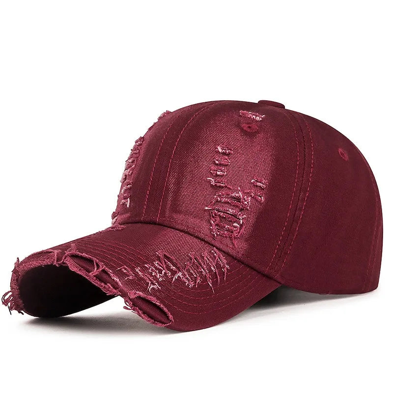 Cool Fashion Women Men Ripped Denim Cotton Baseball Cap