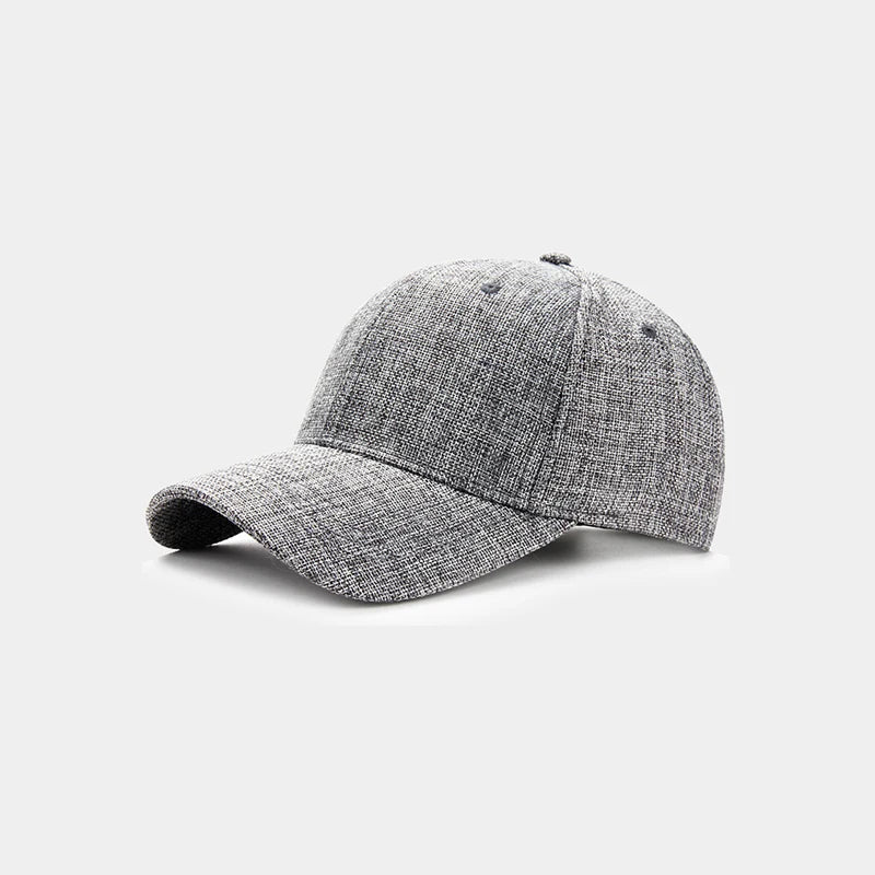New Big Size Deep Faux Linen Baseball Hats Outdoor