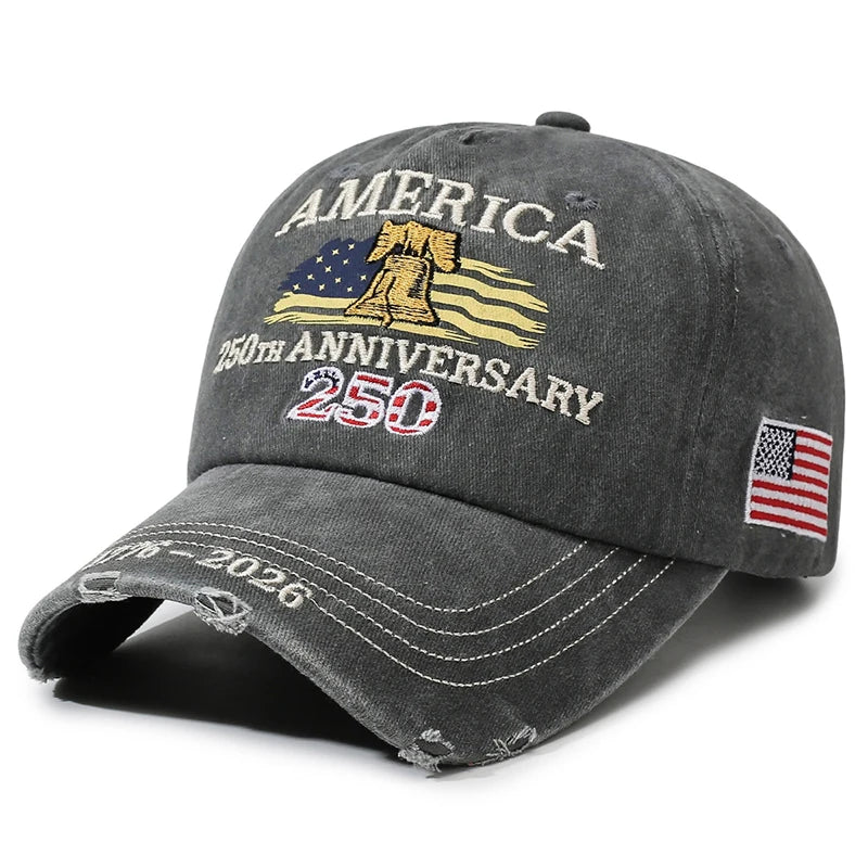 Vintage Unisex USA 250th Anniversary Embroidered Baseball Cap