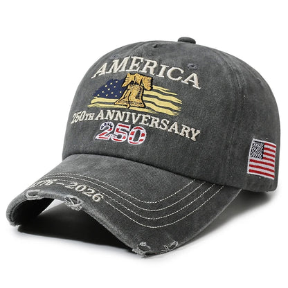 Vintage Unisex USA 250th Anniversary Embroidered Baseball Cap